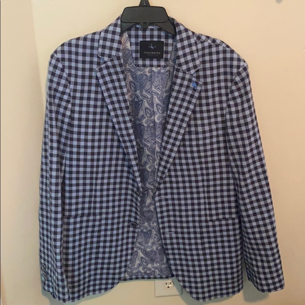 Tailorbyrd Men’s 42R Jacket Plaid Blue